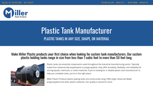 Custom Tank Manufacturer - Miller Plastic Products - tank manufacturer