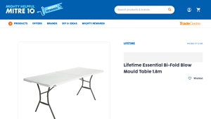 Lifetime Essential Bi-Fold Blow Mould Table 1.8m - Mitre 10 - lifetime tables bulk