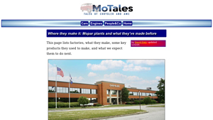 Chrysler plants and what they've made in the past - MoTales - chrysler manufacturer