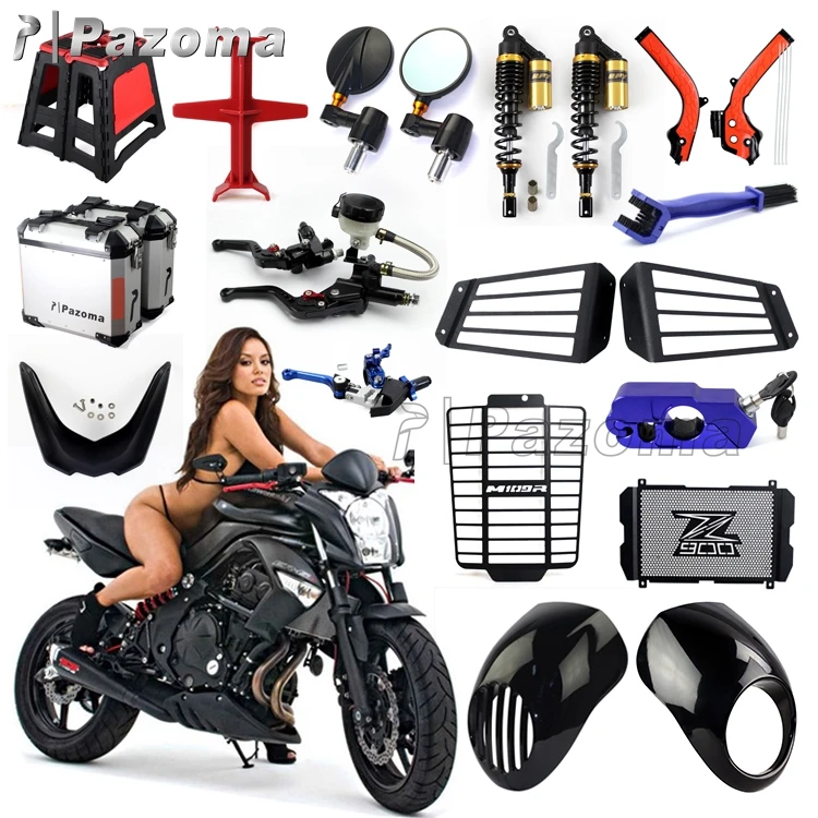 A relevant stock photo of motorcycle accessories supplier in a typical setting.
