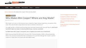 Who Makes Mini Cooper? Where are they Made? - Motoring Junction - mini cooper car manufacturer