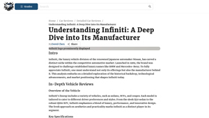 Understanding Infiniti: A Deep Dive into Its Manufacturer - infiniti automobile manufacturer