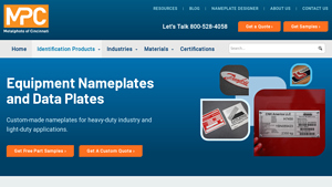 Equipment Nameplates for Industry: Custom, Durable - MPC - manufacturer plate