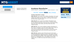 Academy Manufactor rulings - MTG Assist - academy manufacturer