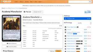 Academy Manufactor, The List (PLIST) Price History - MTGGoldfish - academy manufacturer