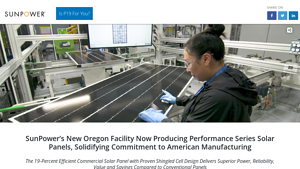 SunPower's New Oregon Facility Now Producing Performance ... - sunpower solar panels factory