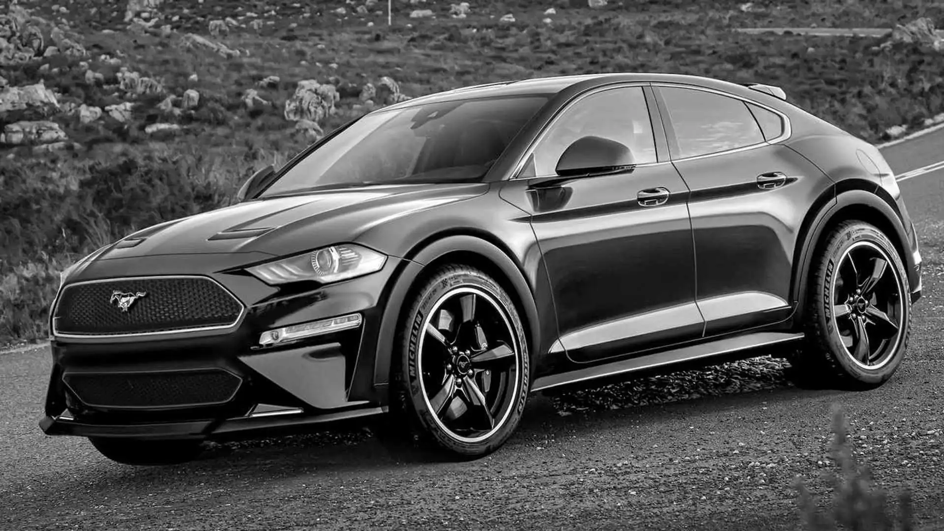 A relevant stock photo of mustang suv custom in a typical setting.