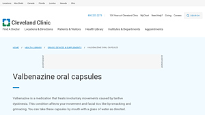 Valbenazine (Ingrezza): Uses & Side Effects - Cleveland Clinic - ingrezza manufacturer