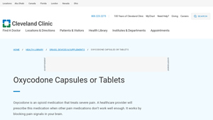 Oxycodone: Uses, Interactions & Side Effects - Cleveland Clinic - oxycodone manufacturer