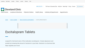 Lexapro (escitalopram): Anxiety & Depression Treatment - Cleveland Clinic - lexapro manufacturer