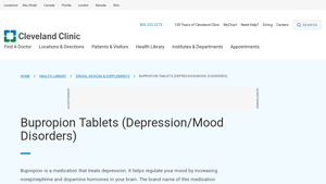 Bupropion (Wellbutrin): Depression Treatment - Cleveland Clinic - best generic bupropion manufacturer