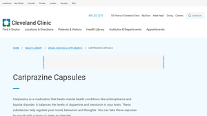 Cariprazine (VRAYLAR): Uses & Side Effects - Cleveland Clinic - vraylar manufacturer