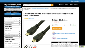 6 inch MICRO-HDMI to MICRO-HDMI w/Ethernet Male to Male ... - micro hdmi cable bulk