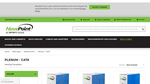 Bulk Cable - Ethernet CAT6 - Plenum - CAT6 - NavePoint - cat6 bulk