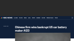 Chinese firm wins bankrupt US car battery maker A123 - NBC News - 123 battery company