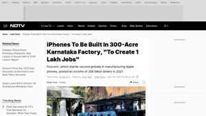 Apple's iPhones To Be Built In 300-Acre Karnataka Factory, To Create 1 ... - apple manufacturer company