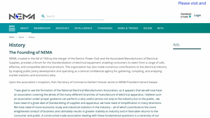 History - NEMA - national manufacturer association
