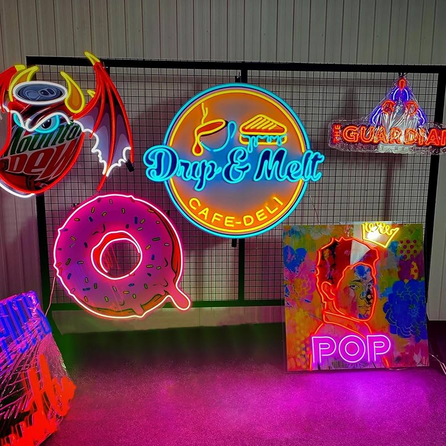 A relevant stock photo of neon light manufacturer in a typical setting.
