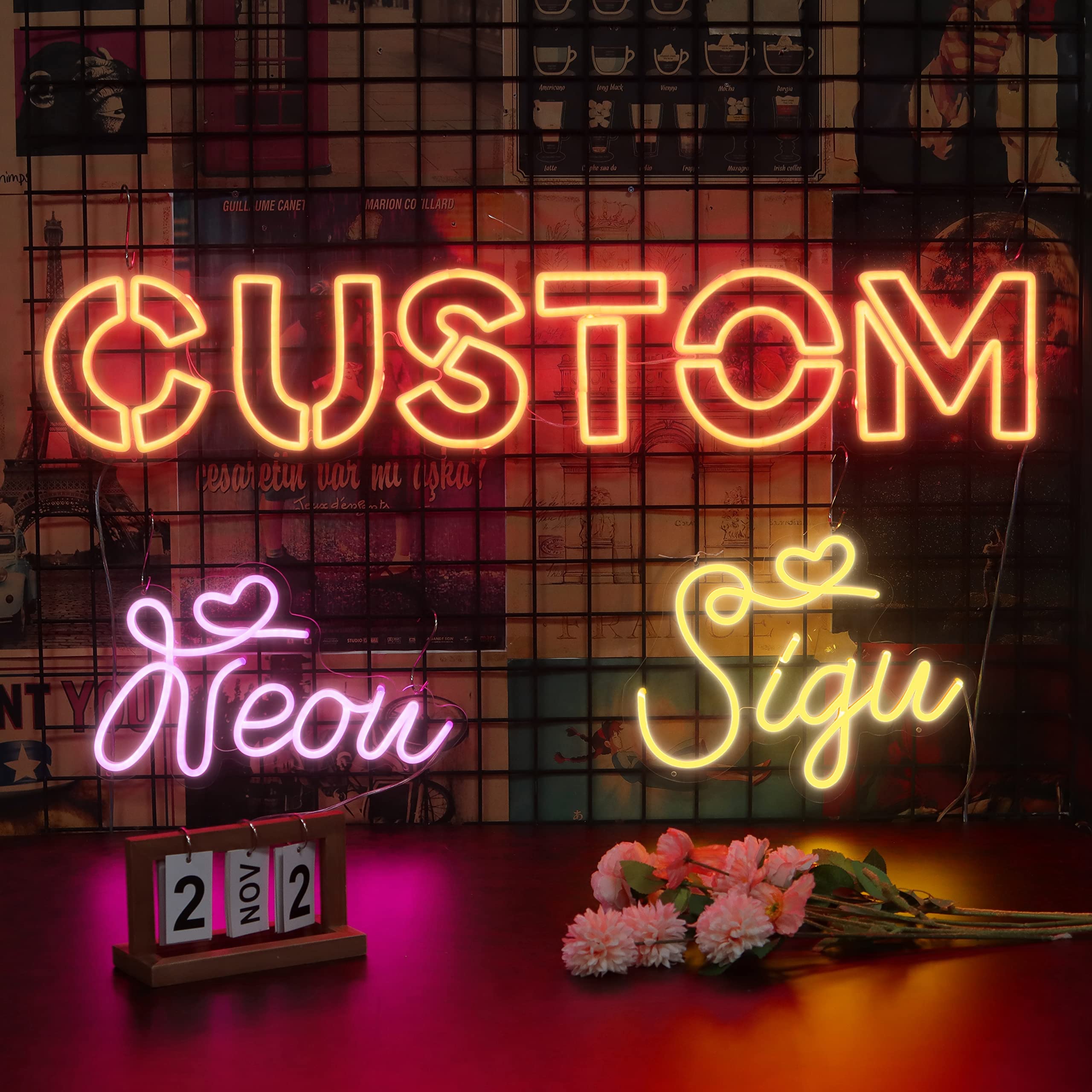 A relevant stock photo of neon name signs custom in a typical setting.