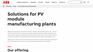 Solutions for PV Module Manufacturing Plants | Solar - ABB - solar module factory