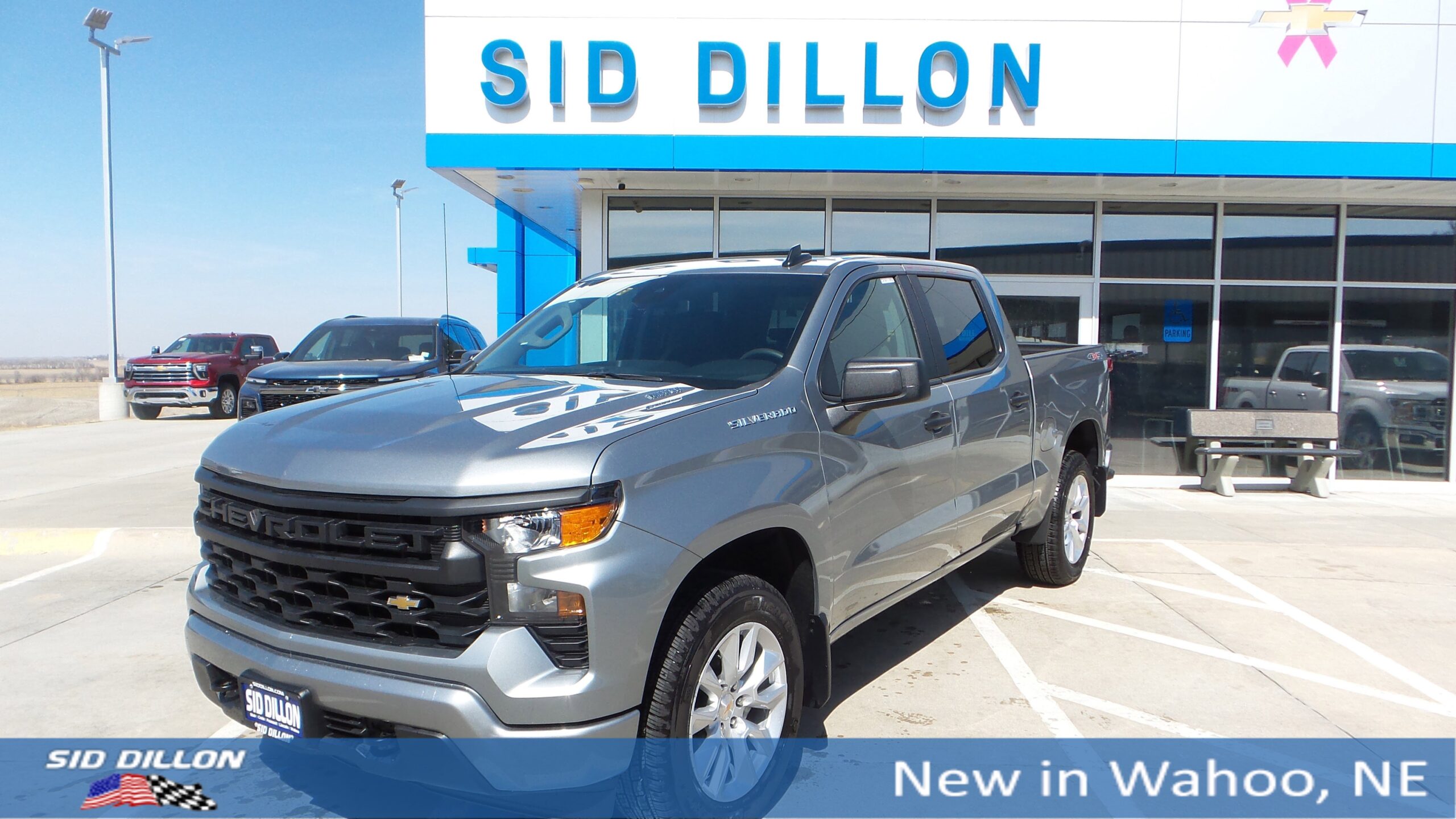 A relevant stock photo of new chevy silverado custom in a typical setting.