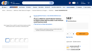 25 pcs cr2025 For watch Button battery ecr2025 br2025 ... - Newegg - cr2025 bulk