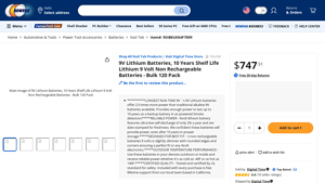 9V Lithium Batteries, 10 Years Shelf Life Lithium 9 Volt ... - Newegg - 9v bulk