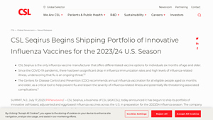 CSL Seqirus Begins Shipping Portfolio of Innovative Influenza Vaccines ... - flucelvax manufacturer