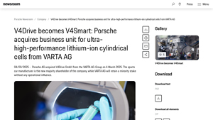 V4Drive becomes V4Smart: Porsche acquires business unit for ultra ... - varta battery factory