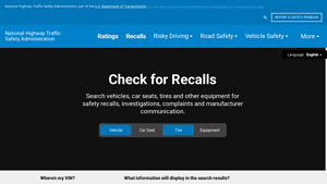 Check for Recalls: Vehicle, Car Seat, Tire, Equipment | NHTSA - manufacturer number
