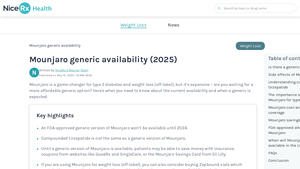 Mounjaro generic availability (2025) - NiceRx - mounjaro manufacturer eli lilly