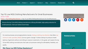 Top 10 Low MOQ Clothing Manufacturers for Startups - low moq clothing manufacturer