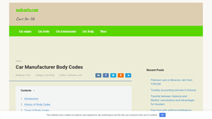 Car Manufacturer Body Codes - nodsauto.com - manufacturer body code