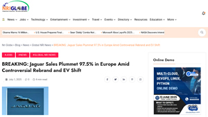 BREAKING: Jaguar Sales Plummet 97.5% in Europe Amid Controversial ... - jaguar car manufacturer