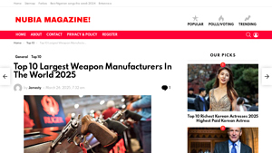 Top 10 Largest Weapon Manufacturers In The World 2025 - weapons manufacturer