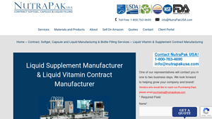 Liquid Supplement and Vitamin Contract Manufacturing Service - Nutrapakusa - contract vitamin manufacturer