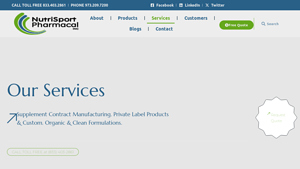Services - NutriSport Pharmacal - contract manufacturer nutritional supplements