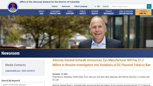 Attorney General Schwalb Announces Zyn Manufacturer Will Pay $1.2 ... - zyn manufacturer