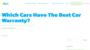 Which Cars Have The Best Car Warranty? Blog | Obvi - Obvi Extended Car ... - which auto manufacturer has the best warranty
