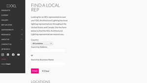 Rep Locator - OCL Architectural Lighting - architectural area lighting company