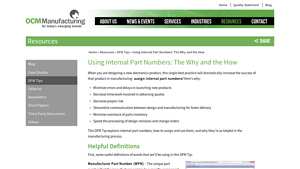Using Internal Part Numbers: The Why and the How - manufacturer number