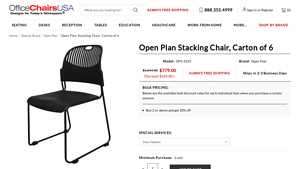 Open Plan Stacking Chair, Carton of 6 - OfficeChairsUSA - stackable chairs bulk