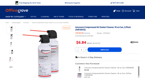 Innovera Compressed Air Duster Cleaner, 10 oz Can, 2/Pack ... - compressed air can bulk