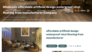 affordable artificial design waterproof vinyl flooring from manufacturer - waterproof vinyl flooring factory