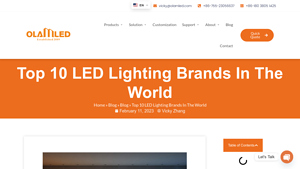 Top 10 LED Lighting Brands In The World - OLAMLED - led lighting manufacturer