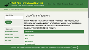 List of Manufacturers | The Old Lawnmower Club - lawn mower manufacturer