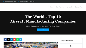 World's Top 10 Aircraft Manufacturing Companies - Orbitshub - plane manufacturer