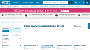 Orange Novelty Sunglasses | Party Supplies - Oriental Trading - orange sunglasses bulk