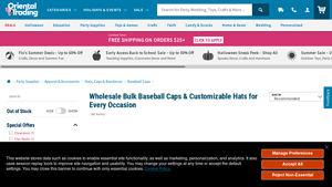 Bulk Baseball Caps | Custom & Wholesale Hats - Oriental Trading - hat bulk