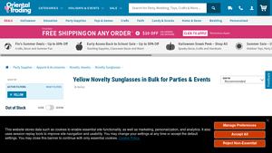 Yellow Sunglasses | Bulk Novelty Packs - Oriental Trading - yellow sunglasses bulk